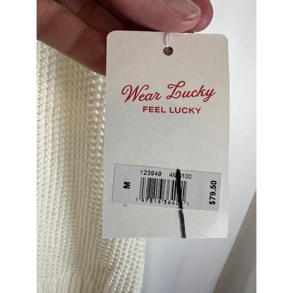Lucky Brand Sweater Ivory Vest Womens M Knit Pullover V Neck Sleeveless Casual - Picture 5 of 7